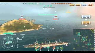 worldofwarships ваншот от Кумы )) (торпеды за кормой)