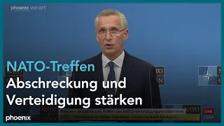 Pressekonferenz von Jens Stoltenberg zum Treffen der NATO-Verteidigungsminister am 11.10.22