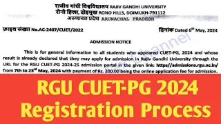 RGU CUET-PG 2024 || Registration Process || Admission Notice 2024 || #gyamarmax