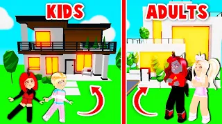 Build Challenge KIDS vs ADULTS Who Can Make The Better Home In Adopt Me! (Roblox)
