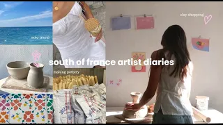 south of france diaries 🎀 settling into my artist residency, day trip to nice, making pottery