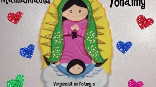 VIRGENCITA  ANIMADA EN FOAMY O GOMA EVA PARA BAUTIZOS, COMUNIONES Y DEMAS EVENTOS .