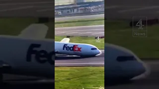 FedEx plane makes emergency landing on its nose