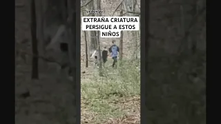 Video impresionante donde vemos a una criatura extraña perseguir. Dos niños en el bosque