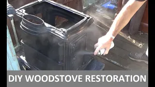 OLD RUSTY Cast Iron PARLOR STOVE - Simple Restoration