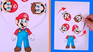 What is your mood? 😡🙂😇 Super Mario Emoji - Face Changer DIY. Easy paper crafts for fun