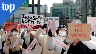 Young women protest ‘election of misogyny’ in South Korea