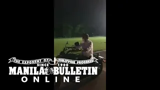 President Duterte riding the motorcycle before the incident