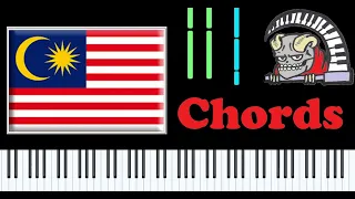 " Negaraku Malaysia National Anthem " Piano Chords Left Hand Only Piano Midi Synthesia Tutorial Easy