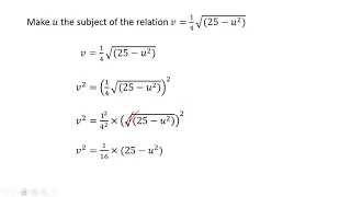 11 Changing the Subject of Equations with Squares and Square roots