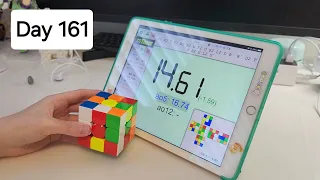 1 Year Cubing Challenge: Day 161/365 (Average 16.35) | Noob Cuber