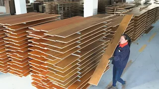 Produce 22 million pieces per year丨Wooden flooring mass production process.