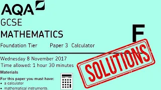 AQA GCSE Maths (8300) Foundation : November 2017 Paper 3