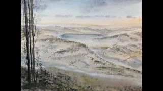 463) Watercolor Landscape painting