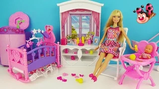 Детская комната. Мультик "Кукла Барби и пупсик" Игровой набор Игрушки для девочек Barbie baby Kids