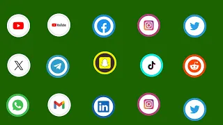 Social Media Icons Animation Green Screen No Copyright Free Download