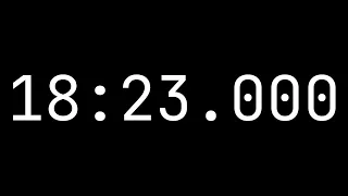 Countdown timer 18 minutes, 23 seconds [18:23.000] - White on black with milliseconds