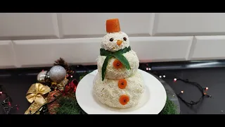 салат снеговик