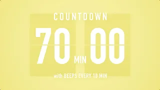 70 Minutes Countdown Timer Flip clock / + Piano Beeps 🎹