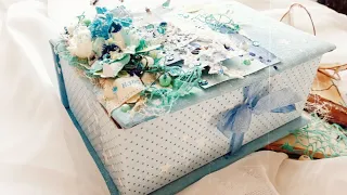 обзор шкатулки. "Мамины сокровища" для мальчика. Скрапбукинг.  Baby box.Memory box. Treasure.