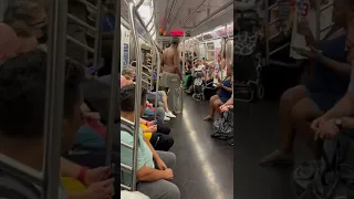 Homeless Man Takes Woman Food On Nyc Train! #shorts #nyc