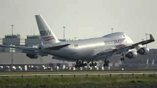 Silk Way West Airlines Boeing 747-400F Landing At Schiphol [4K]