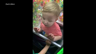 Toddler gets stuck in claw machine