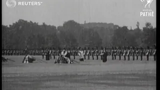 King George V presents colours on Horse Guards Parade. (1921)