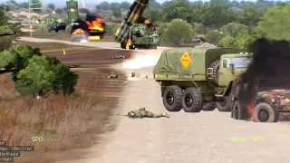 Very terrible! American BGM-71 TOW Anti-tank Missile Destroys Russian Armored Convoy - Arma 3