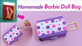 DIY Barbie Doll Travel Bag for Dollhouse | Diy Trolley bag | diy paper Hand carry