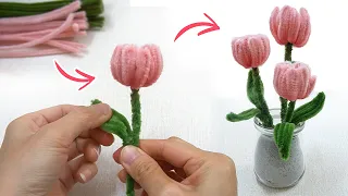 Easy Pipe Cleaner Tulips | How to make Pipe Cleaner Tulip Flowers