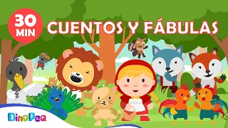 FÁBULAS y CUENTOS para niños 🐺👧🏻🦁🦊🐱🐔🦟 30 min | +RECOPILACIÓN | Cuentos para dormir | DinoPeq 🦖