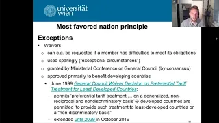 Exceptions to the Most Favoured Nation treatment obligation