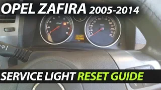 Opel Zafira 2005-2014 Inspection Light Reset Service Light