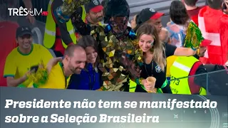 Imagens de Eduardo Bolsonaro na Copa do Catar são criticadas por apoiadores