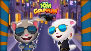 Officer Tom vs. Agent Angela 👮‍♂️🕶🔫 ALL Worlds in Talking Tom Gold Run (4K Gameplay)