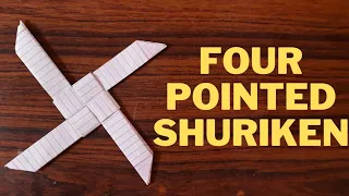 How To Make Paper Four Pointed Ninza Star | Four Pointed Shuriken | Crafts With Meet