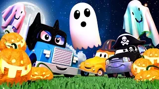 O ora de desene de halloween cu camioane pentru copii 👻 Orasul Masinilor infricosator bantuit 🎃