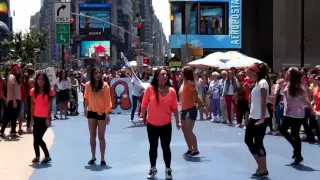 Life Vest Inside Flash MOB - Times Square - Wavin' Flag by K'naan