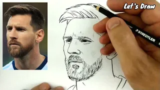 ASMR DRAWING lionel messi player from PSG  football club