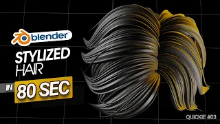 How to create stylized hair in blender 80sec tutorial - quickie tuts #03