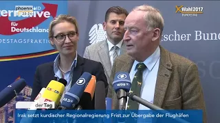 Statements von Alexander Gauland und Alice Weidel zur Fraktionswahl der AfD