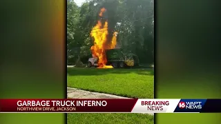 Garbage truck fire