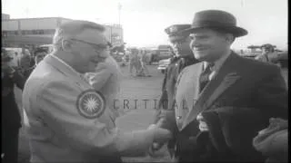Soviet Foreign Minister Andrei Gromyko arrives in New York City, New York for a U...HD Stock Footage