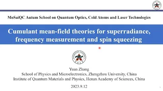 Cumulant mean-field theories for superradiance, frequency measurement and spin squeezing