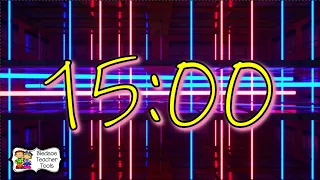 15 Minute Neon Countdown Timer with Music and Alarm