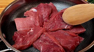 Tender beef in 5 minutes. A Chinese trick to soften the toughest beef.