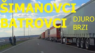 Šimanovci - Batrovci (border crossing), highway A3, Serbia, 5x accelerated recording, February 2024