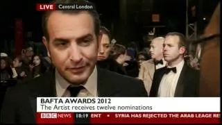 Jean Dujardin - BAFTA 2012 red carpet interview (BBC News, 12.2.12)