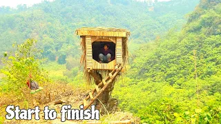 TIMELAPSE: START To FINISH Alone BUILD Simple tree house